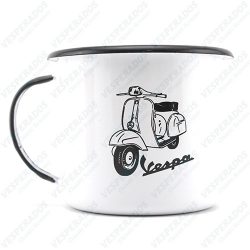 Caneca Esmaltada Vespa Branca