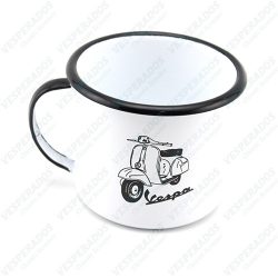 Caneca Esmaltada Vespa Branca