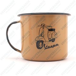 Caneca Esmaltada Vespa Bege