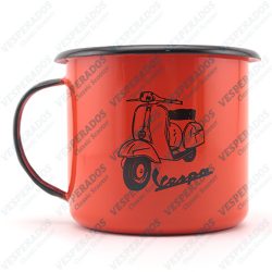 Caneca Esmaltada Vespa Laranja