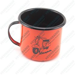 Caneca Esmaltada Vespa Laranja