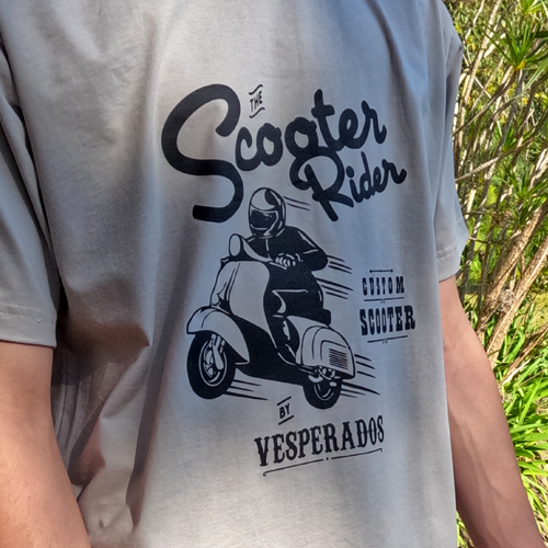Camiseta Scooter Rider cinza